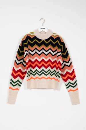 GRAPHIC CN KNIT SWEATER OFF WHITE