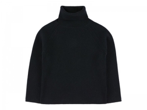 KNITTED RIBBED TURLENECK NAVY