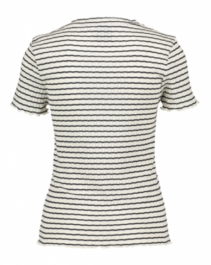 STRIPED AJOUT T-SHIRT OFF-WHITE NAVY 